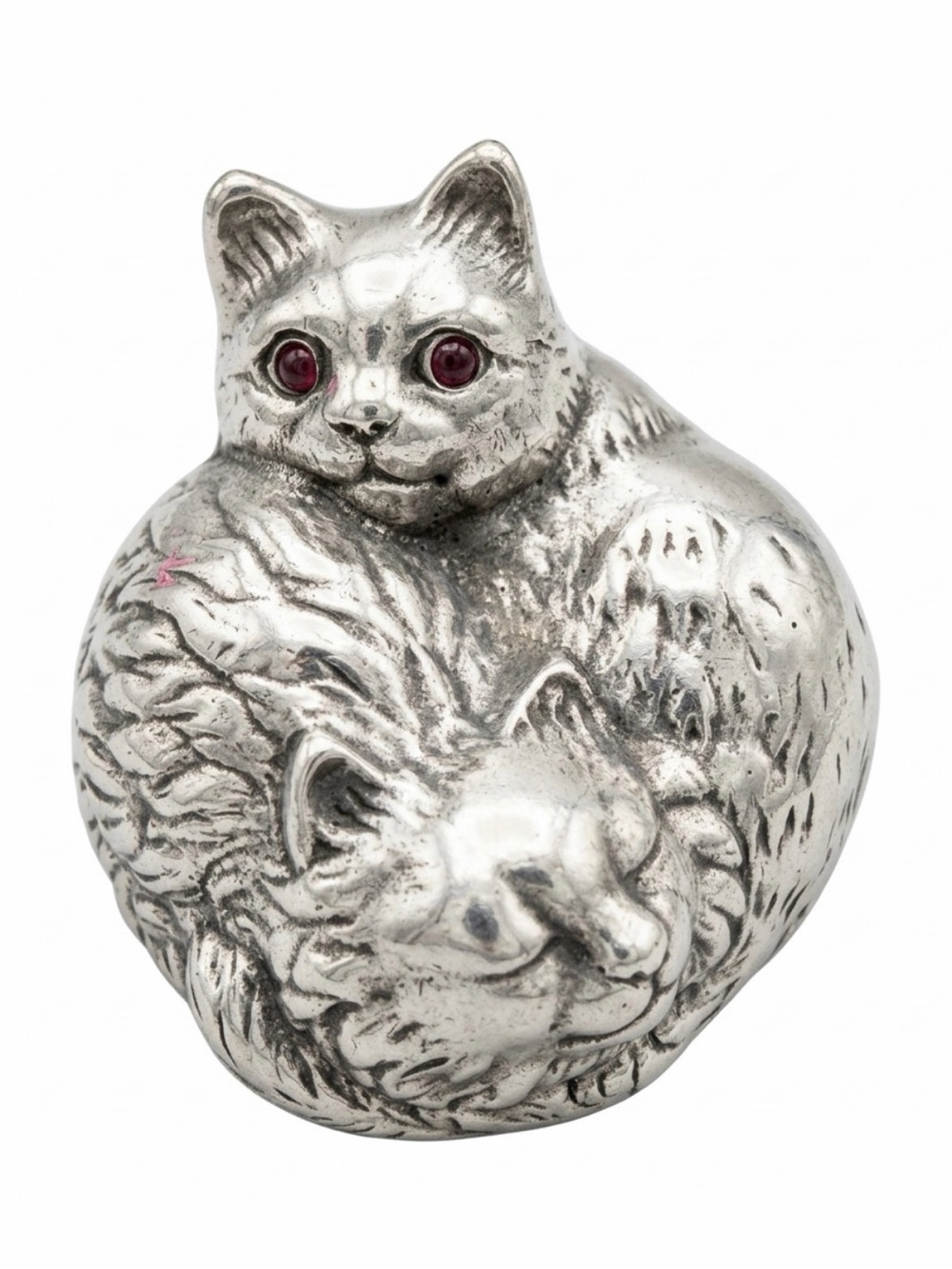 Vintage 1992 Arthur Court Aluminum Cat Figurine Paperweight Cuddling Kittens